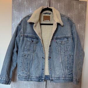 Levi's Light Blue Denim Sherpa-Lined Jacket
